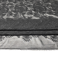 Veste en mousseline de soie polyester, vêtements pour femmes et enfants, tissu style kimono à motifs floraux, fil noir, 100%