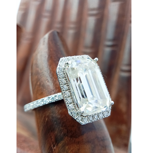 Anillo de Compromiso y Matrimonio de Oro Sólido de 14K con Diamante de Corte Brillante Cultivado en Laboratorio VVS, 3 Quilates, Certificado, Joyería de Lujo para Mujer - Product Image 4