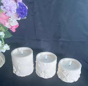 Organismes marins nordiques (avec étoile de mer, méduse, coquillages) Motif <span class=keywords><strong>biologique</strong></span> LED Ciment Bougies électroniques 3D - Product Image 3