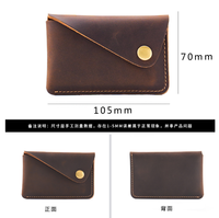 Dompet Kartu Kredit & Bisnis Kulit Sapi Asli Crazy Horse Buatan Tangan Model Vintage Sederhana untuk Pria dengan Logo Kustom