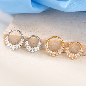 Lingchee G23 titane segment articulé cerceau <span class=keywords><strong>anneau</strong></span> avec Double CZ ligne bijoux <span class=keywords><strong>Piercing</strong></span> nez <span class=keywords><strong>anneau</strong></span> boucle d'<span class=keywords><strong>oreille</strong></span> hélice <span class=keywords><strong>oreille</strong></span> <span class=keywords><strong>anneau</strong></span> plus récent - Product Image 2