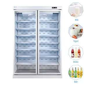 Dọc Tủ Đông Thẳng Đứng Hiển Thị Cooler Thiết Bị Làm Lạnh Đôi Cửa Kính Tủ Lạnh