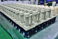 Pompe chimique verticale pour sablage, en FRPP/PVDF, résistante à la corrosion acide et alcaline, centrifuge pour transport d'eaux usées, 10HP CE