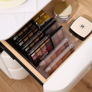 Cosmetic <b>Storage</b> Box <b>Plastic</b> Transparent <b>Drawer</b> Divider For Eyeshadow Palette Lipstick Blush Makeup Organizer Desktop Holder - Product Image 2