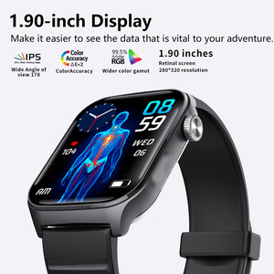 นาฬิกาอัจฉริยะ F320 รุ่น Smart Health Watch  กันน้ำ IP67 หน้าจอสี่เหลี่ยม 1.90 นิ้ว  พร้อมฟังก์ชัน ECG SOS ตรวจจับการนอนหลับ  สมาร์ทวอทช์เพื่อสุขภาพสำหรับผู้ชายและผู้หญิง - Product Image 3