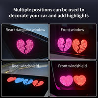 Lumières décoratives en forme de cœur pour remorque de voiture, lumière d'avertissement LED USB, lumière rouge/rose/bleu glace, universelle