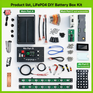 <span class=keywords><strong>Kit</strong></span> de boîtier DIY LiFePO4 48V 51.2V 280Ah 314Ah 16S 200A BMS avec écran LCD 4,3 pouces, batterie de stockage d'énergie 15kWh - Product Image 2