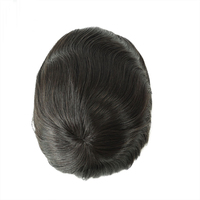 Prothèse capillaire en PU injecté sur base de soie de 6 pouces pour hommes, avec ligne de cheveux naturelle, nœuds blanchis et dentelle frontale en cheveux humains