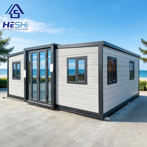 บ้านสำเร็จรูป HESHi รุ่นโมเดิร์น ทรงสี่เหลี่ยมผืนผ้า โครงสีเทา-ดำ ขนาด 20 ฟุต แบบขยายได้ สำหรับใช้งานกลางแจ้ง - Product Image 1