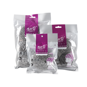 20 pièces en acier inoxydable S410 épurateur de fil récureur pendu carte OPP emballage boule de nettoyage de vaisselle - Product Image 1