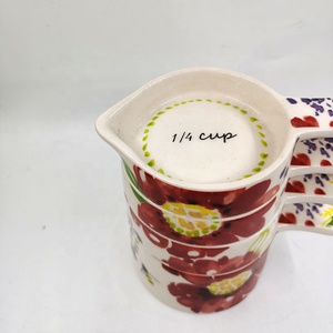 <strong>Measuring</strong> <strong>Cup</strong> <strong>Set</strong> of 4 Print <strong>Measuring</strong> TOOLS Dog Food <strong>Measuring</strong> <strong>Cup</strong> Powder <strong>Measuring</strong> Ceramic Flower Design Custom Sustainable - Product Image 6