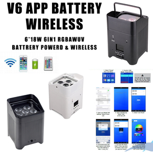 Aopu 6x18W <span class=keywords><strong>Led</strong></span> Pin uplight Wifi <span class=keywords><strong>DMX</strong></span> điều khiển không dây mệnh ánh sáng cho đám cưới sân khấu tổ chức sự kiện DJ uplights - Product Image 3