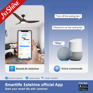 1stshine <span class=keywords><strong>LED</strong></span> quạt trần gỗ tối màu hạt ABS lưỡi 3 màu <span class=keywords><strong>LED</strong></span> ánh sáng quạt trần với điều khiển từ xa thông minh - Product Image 6