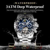 POEDAGAR1423 Nouvelle montre de luxe pour homme, tourbillon creux, automatique, montres pour hommes, date, semaine, mécanique, acier inoxydable, montre homme