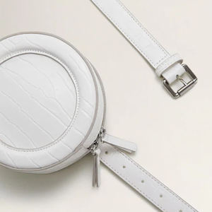 <span class=keywords><strong>Riñonera</strong></span> de cuero Croc con logotipo personalizado para mujer, Mini <span class=keywords><strong>riñonera</strong></span> redonda - Product Image 3