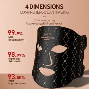 2022 Verjonging Led Masker Facial, 4 Kleuren Led Lichttherapie Masker, Led Gezichtsmasker