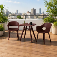 Ensemble de meubles d'extérieur en plastique personnalisé pas cher, 3 pièces, table et chaises pour hôtel, jardin, patio, balcon, café