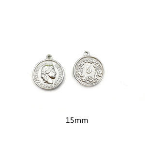 Figure reine <span class=keywords><strong>Elizabeth</strong></span> <span class=keywords><strong>II</strong></span> breloque/pendentif en acier inoxydable pièce de monnaie pendentifs bijoux faisant des résultats - Product Image 5