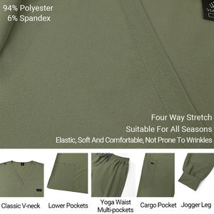 Traje de Spandex de dos piezas para mujer, uniformes de hospital de enfermeras más vendidos, pantalones elásticos para correr, conjuntos de uniformes de enfermería Premium - Product Image 2