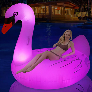 LED güneş yüzen kızdırma kuğu havuz ışığı partiler ve etkinlikler için şişme yüzen ışık hediye kaynağı - Product Image 2