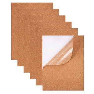 Paquete de 8 hojas de respaldo de <span class=keywords><strong>corcho</strong></span> aislante rectangular de 8x12 pulgadas hojas de <span class=keywords><strong>corcho</strong></span> A4 autoadhesivas de 1MM para posavasos decoración de pared fiesta manualidades DIY - Product Image 1