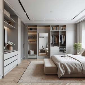 Modern Walk-in Wall Hanging Cloakroom Closet Customized <b>Wardrobe</b> Wall Mounted Cloakroom <b>Wardrobes</b> - Product Image 2