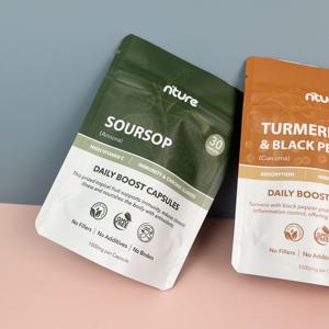 Sachet refermable en papier d'aluminium Doypack Ruishi <span class=keywords><strong>Cannelle</strong></span> Curcuma Poivre Noir-Condiment d'assaisonnement d'épices Sachets debout - Product Image 4