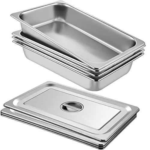 Peralatan Restoran Hotel Amerika Panci Makanan Gastronorm Wadah Makanan Panci Layanan Prasmanan 304 Stainless Steel GN Panci Set