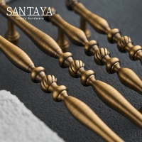 Poignées de meubles Santaya en laiton brossé antique, poignées de tiroir pour armoire de cuisine, boutons de tiroir pour chambre à coucher, poignée en bronze