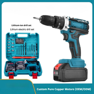 Taladro Percutor Inalámbrico Recargable de 21v, <span class=keywords><strong>Destornillador</strong></span> Todo en Uno, Batería de Iones de Litio, Juego de Herramientas Multifunción - Product Image 3