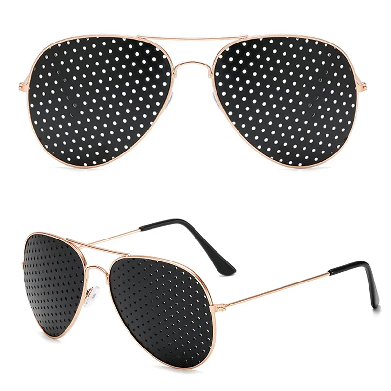 Новинка 2021, черные солнцезащитные очки унисекс в металлической оправе для ухода за зрением, солнцезащитные очки с отверстиями