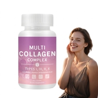 Capsules de collagène complexe de haute qualité pour femmes, avec acide hyaluronique, biotine, vitamine C et protéines hydrolysées, fournies par l'usine