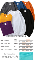 Sweat-shirt à col rond 100 % coton pour homme, manches longues, design automne-hiver, broderie, tissu tricoté doublé, coupe ample