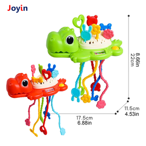 Mainan sensorik perjalanan aktivitas tali tarik silikon stimulasi taktil keterampilan Motor montesori dinosaurus untuk balita - Product Image 4