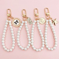 Breloques de sac classiques en alliage métallique Jachon avec porte-clés et pendentif en perle, petit cadeau pour sacs unisexes