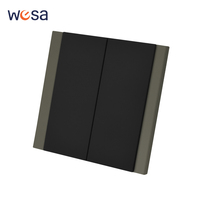Interruptores y Enchufes de Pared WESA Ultrafinos con Botón Pulsador EU 1/2/3 Vías, Enchufe de Alimentación de 1 Vía, Combinación Libre, Diseño Moderno de Lujo