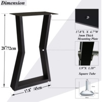 Pieds de Table style industriel en acier forgé, 6 pièces, cadre métallique, idéal pour un bureau, une salle à manger, un café ou une salle à manger