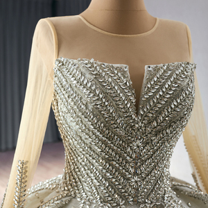 Jancember 241121 Vintage Rhinestone manga larga vestido de novia vestidos de novia - Product Image 3