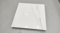 Carrelage en porcelaine poli 600x600mm, aspect marbre blanc, pour la conversion de sols intérieurs