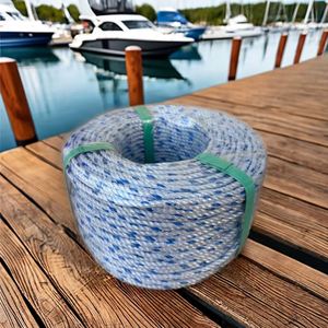Corde torsadée multi-brins Master PP 3 plis, bleu avec traceur blanc, diamètre 4-40 mm, rouleaux de 200 yards, légère, durable, anti-UV, haute résistance - Product Image 1