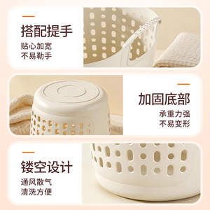 Collapsible Laundry <b>Basket</b> Round <b>Plastic</b> Foldable Storage <b>Basket</b> For Bathroom Dormitory Clothing Organizer - Product Image 4