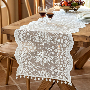 Chemin de table en dentelle blanche tissée, nappe rectangulaire décorative pour fête de Noël, banquet de mariage, fête à domicile, anniversaire - Product Image 2