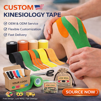 Bande de kinésiologie Xingda prédécoupée, forme personnalisée ou en rouleau, résistante à l'eau, respirante, pour le soutien musculaire et la rééducation sportive