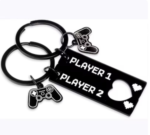 Porte-clés de couple de joueur <span class=keywords><strong>mignon</strong></span> <span class=keywords><strong>pour</strong></span> elle et lui, cadeaux de la Saint-Valentin <span class=keywords><strong>pour</strong></span> petite amie, porte-clés assorti <span class=keywords><strong>pour</strong></span> joueur 1 joueur 2 - Product Image 5