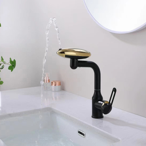 Grifo Mezclador de Lavabo en <span class=keywords><strong>Cascada</strong></span> de Acero Inoxidable 304, Rotación de 360 Grados, Grifo de Lavabo con Resorte, Grifo de Agua de Dos Vías para Baño - Product Image 4