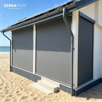Persianas enrollables eléctricas impermeables integradas para exteriores, con filtro de luz, para ventanas, con certificación ASTM G21, bioclimáticas, para ventanas francesas y pérgolas.