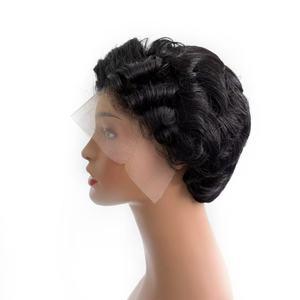 Perruque courte bouclée Pixie fabriquée à la machine, qualité 12A, sans dentelle, 100% <span class=keywords><strong>cheveux</strong></span> humains, Pephair - Product Image 1