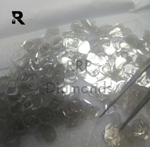 Diamants rayés de couleur naturelle, taille 0.10 à 0.20 en agate, cristal blanc, coupe plate - Product Image 5