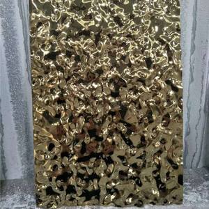 Lamiera Decorativa in Acciaio <span class=keywords><strong>Inox</strong></span> 304 Effetto Ondulato, Piastra in Acciaio <span class=keywords><strong>Inox</strong></span> ASTM Effetto Ondulato Colore Oro, Consegna Entro 7 Giorni - Product Image 2