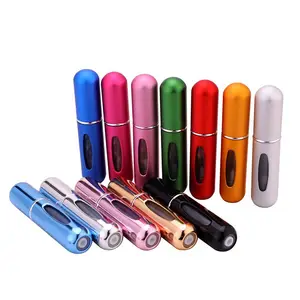 Small Spray Bottle Empty Vial Cosmetic Packaging 5ml Aluminum Shell Plastic Inner Bile Essential Oil Bottle Perfumes Bottles